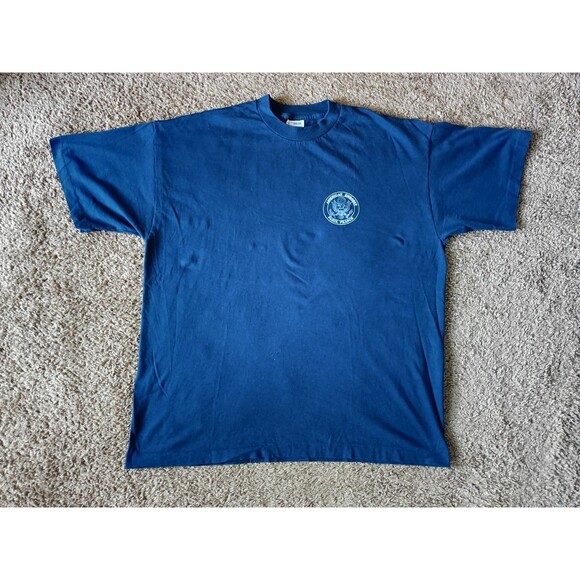 Vintage American Ebassy T-Shirt Men's XL Paris France Navy Blue Short Sleeve - Picture 1 of 8